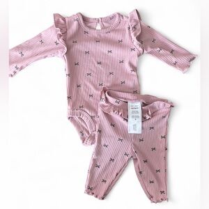Carter's Pink Baby Set with Bow Design